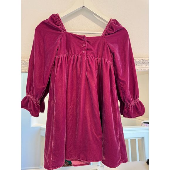 Janie and Jack Burgundy Purple Velvet Sweetheart Dress Girl’s Size 7 - Picture 2 of 6